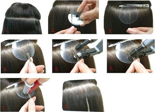 u tip hair extensions application